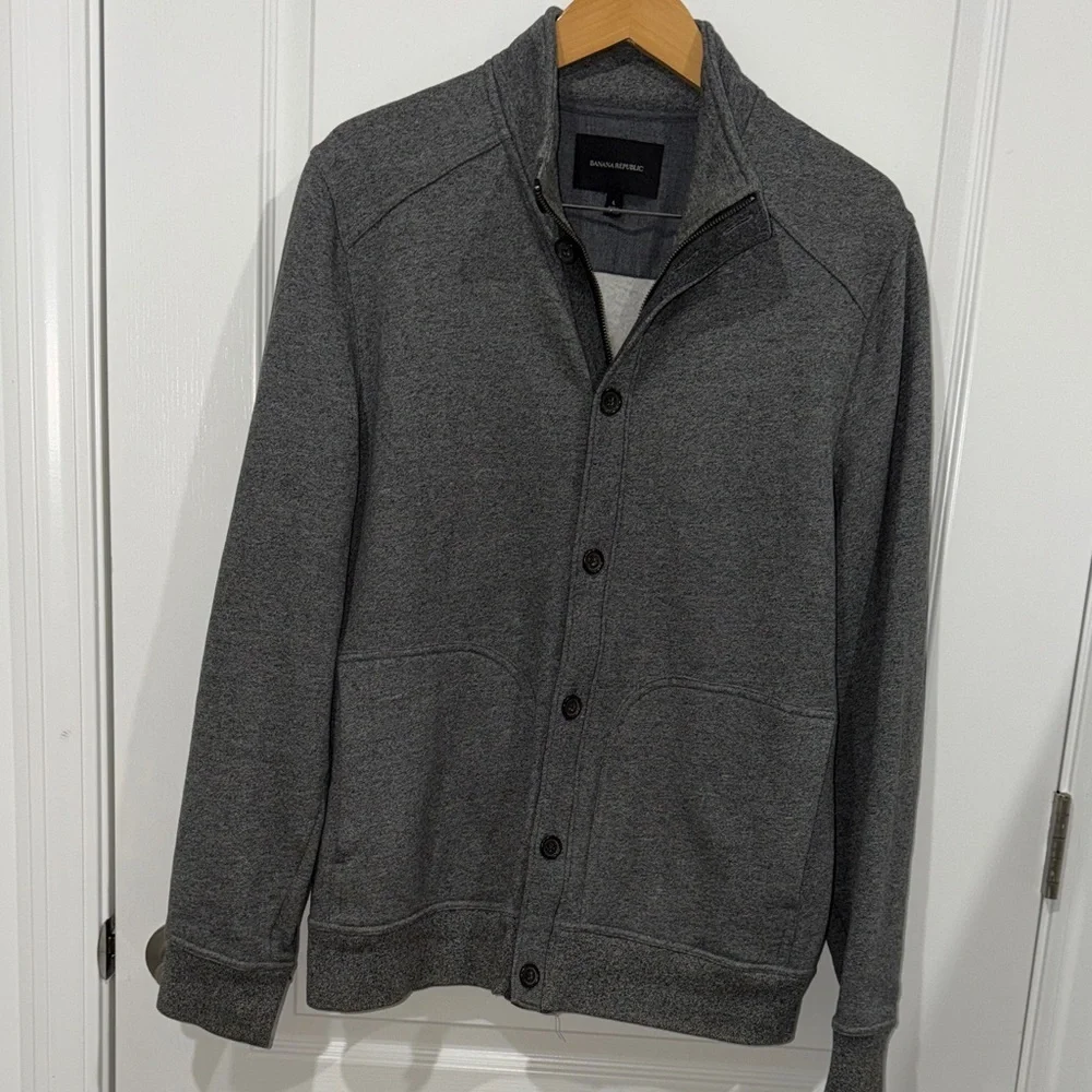 Banana Republic Charcoal Button-Up and full zip sweatshirt size large